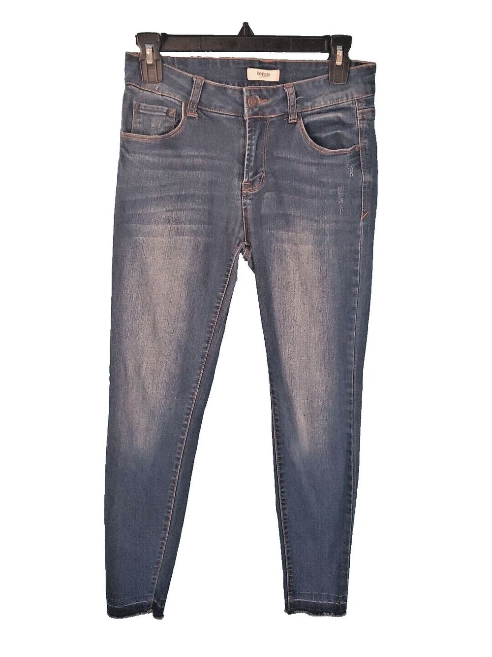 Womens Cropped Jeans Sz 2 Frayed Hem Mid Ris Kensie Jeans 26" Waist